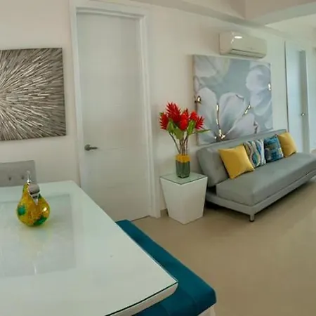 Apartamento Al-3 Frente A La Playa Balcon Con Aire Acondicionado Y Wif Apartamento Cartagena